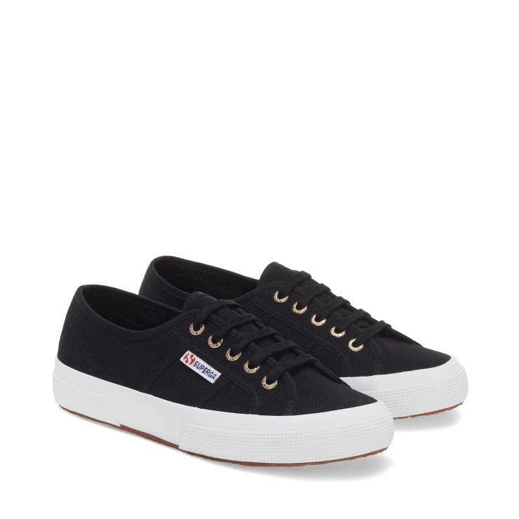 Superga 2750 Cotu Klassische Turnschuhe - Schwarz Blassgold