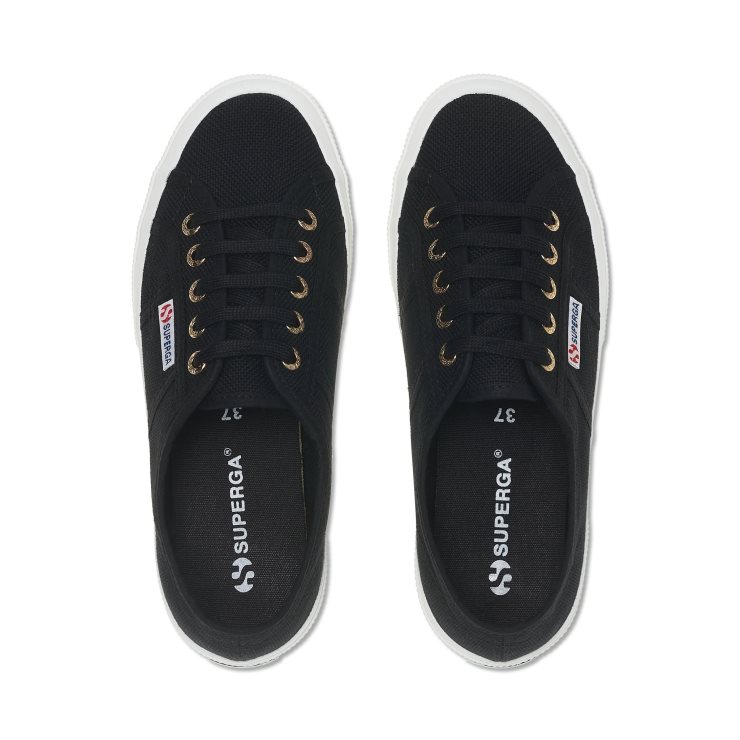 Superga 2750 Cotu Klassische Turnschuhe - Schwarz Blassgold