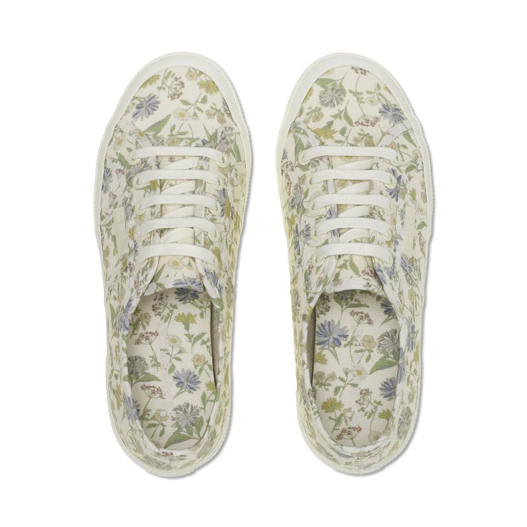 Superga 2750 Turnschuhe Mit Blumendruck - Weiß