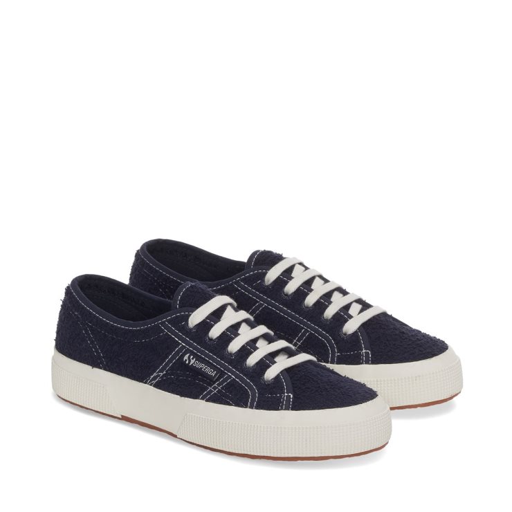 Superga 2750 Baumwoll-Frottee-Sneakers - Marineweiß
