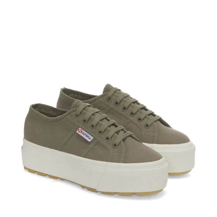 Superga 2790 Tank Turnschuhe - Grüne Safari