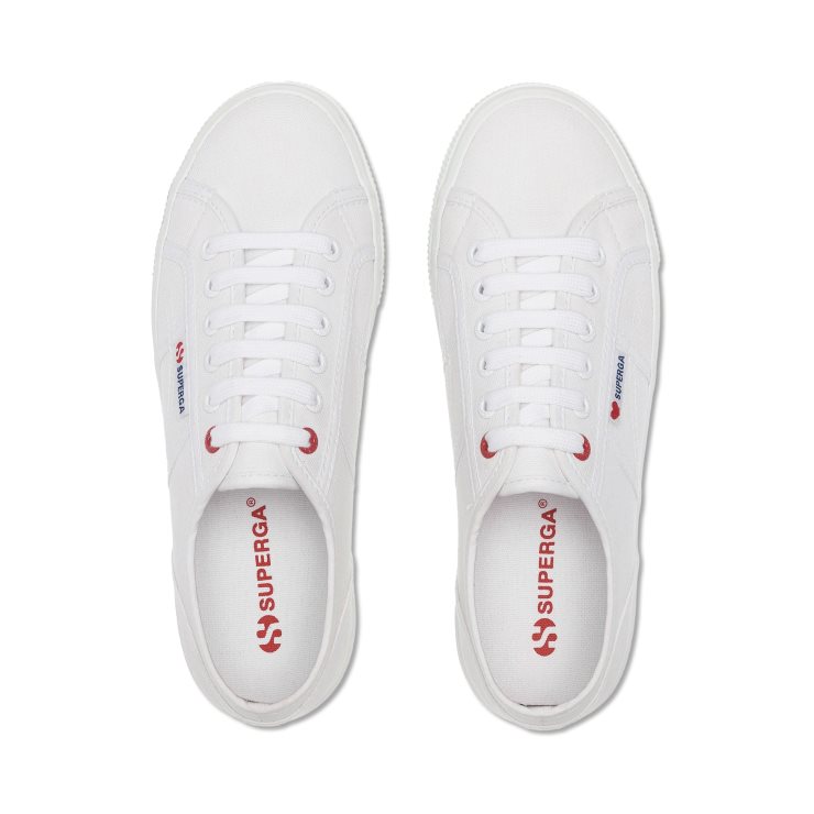 Superga 2790 Herzchen Stickerei Weiß -rotes Herz