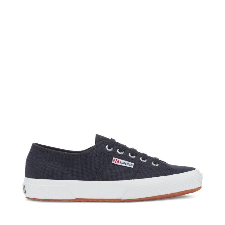 Superga 2750 Gewaschene Baumwolle Blau Grau Dk Gewaschen