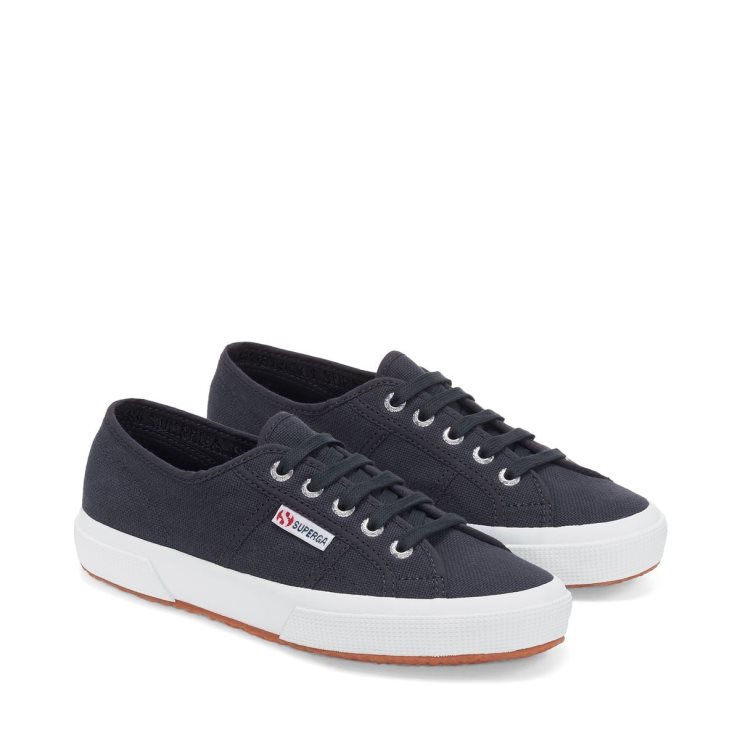 Superga 2750 Gewaschene Baumwolle Blau Grau Dk Gewaschen