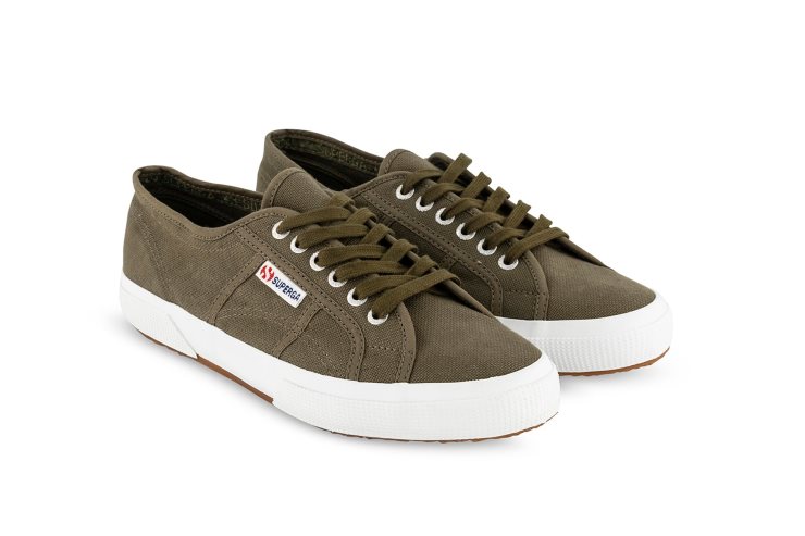 Superga 2750 Gewaschene Baumwolle Grün Sherwood Gewaschen