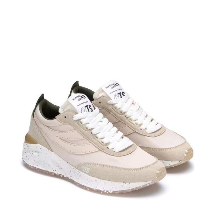 Superga 4089 Training 9ts Slim Vegan L Pink Mandelgrün Olive
