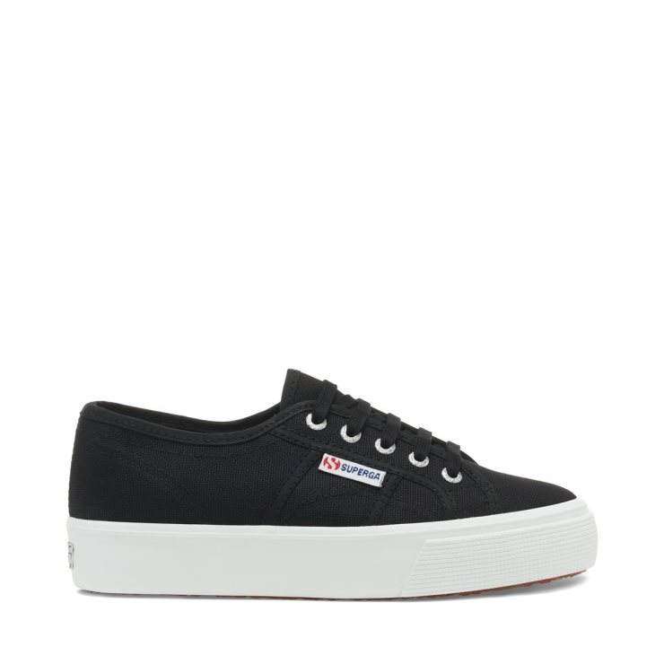 Superga 2730 Mittelplattform Schwarz-f Weiß