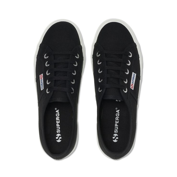 Superga 2730 Mittelplattform Schwarz-f Weiß