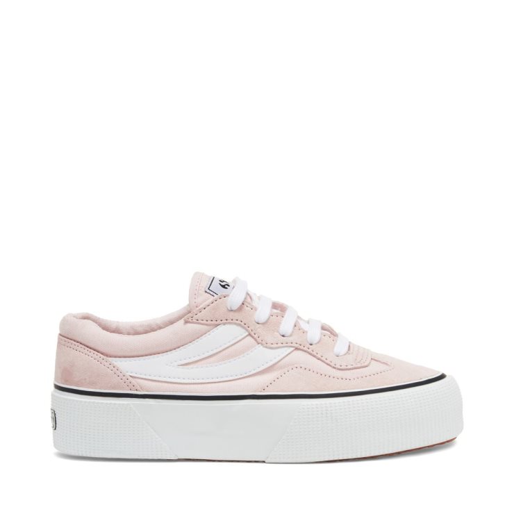 Superga 3041 Revolley Colour Block Plateau Rosa-weiß