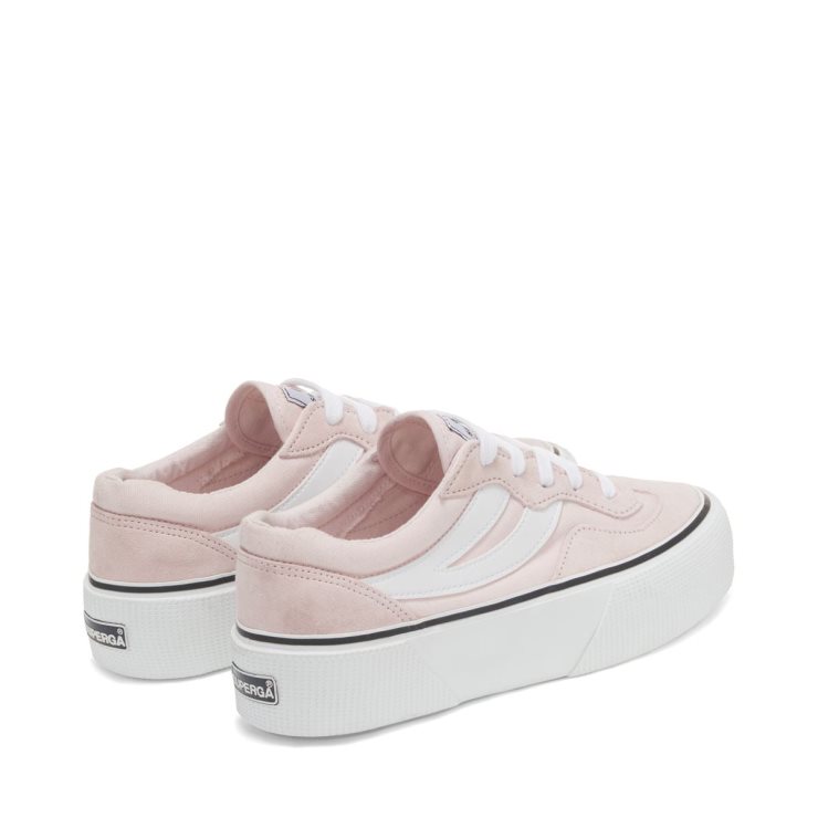Superga 3041 Revolley Colour Block Plateau Rosa-weiß