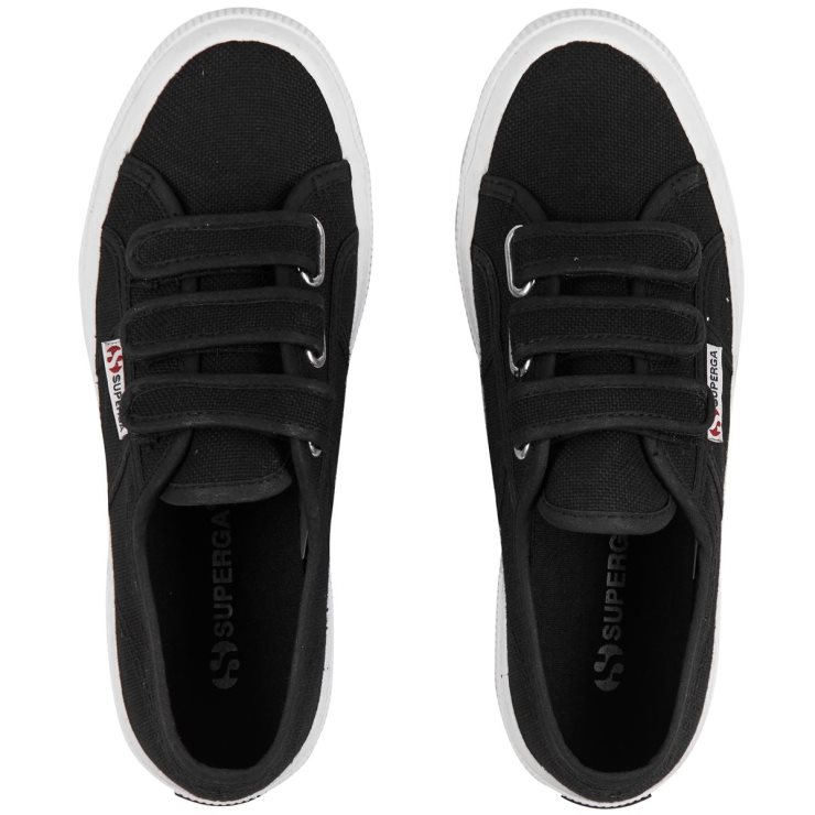 Superga 2750 Cot3strapu Schwarz-f Weiß