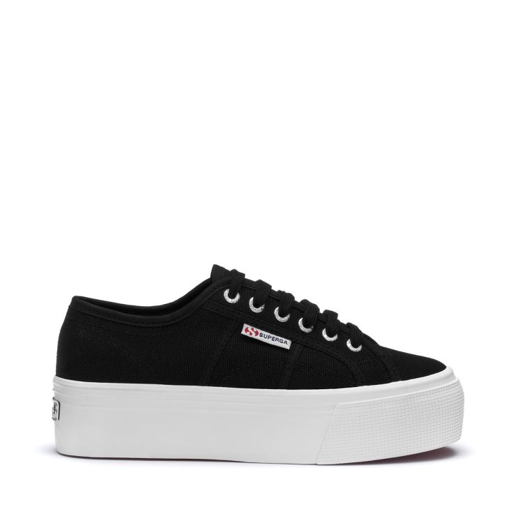 Superga 2790 Plattform Schwarz-f Weiß