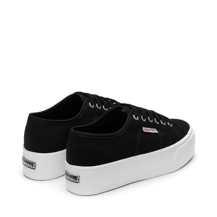 Superga 2790 Plattform Schwarz-f Weiß