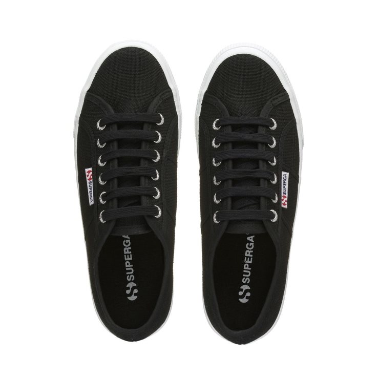 Superga 2790 Plattform Schwarz-f Weiß