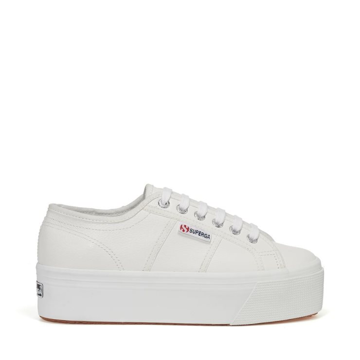 Superga 2790 Gewalktes Leder Weiß