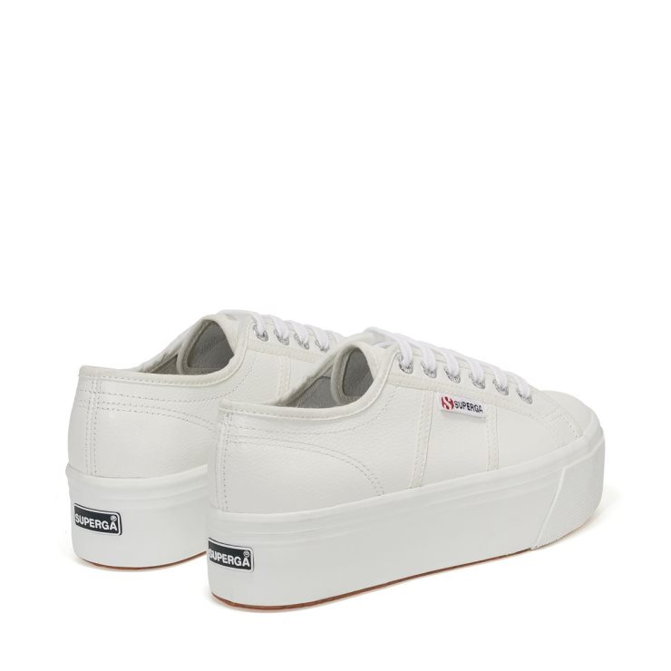 Superga 2790 Gewalktes Leder Weiß