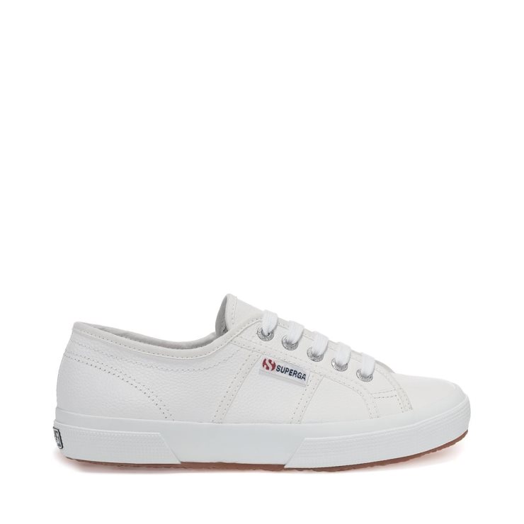 Superga 2750 Gewalktes Leder Weiß