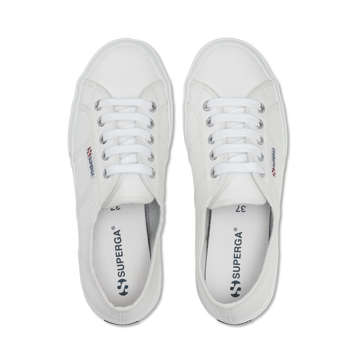 Superga 2750 Gewalktes Leder Weiß