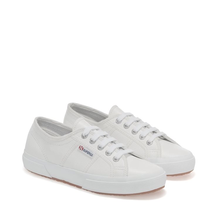 Superga 2750 Gewalktes Leder Weiß
