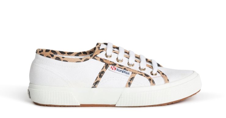 Superga 2750 White Leo Paspeliert Weißer Leopard
