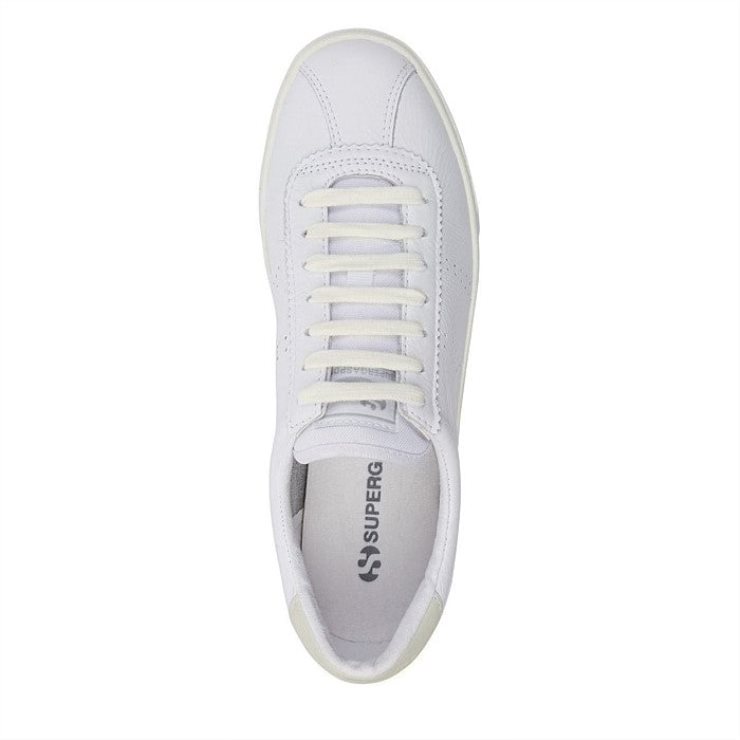 Superga 2843 Club S Comfort Leder Weiß-weiß-beige Gesso