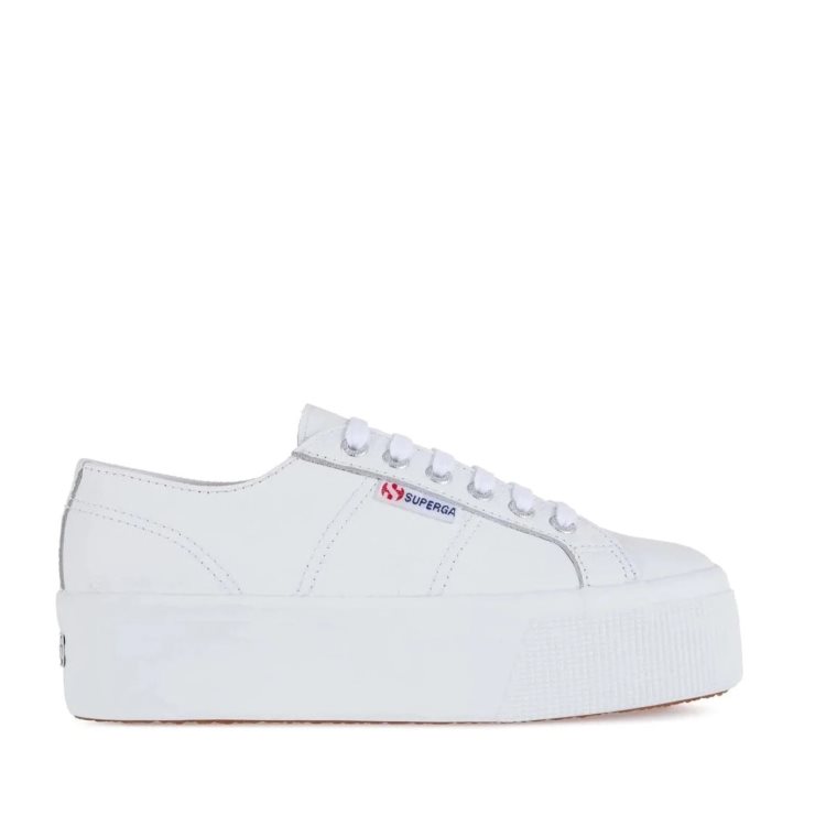 2790 Gewalktes Leder Weiß Superga