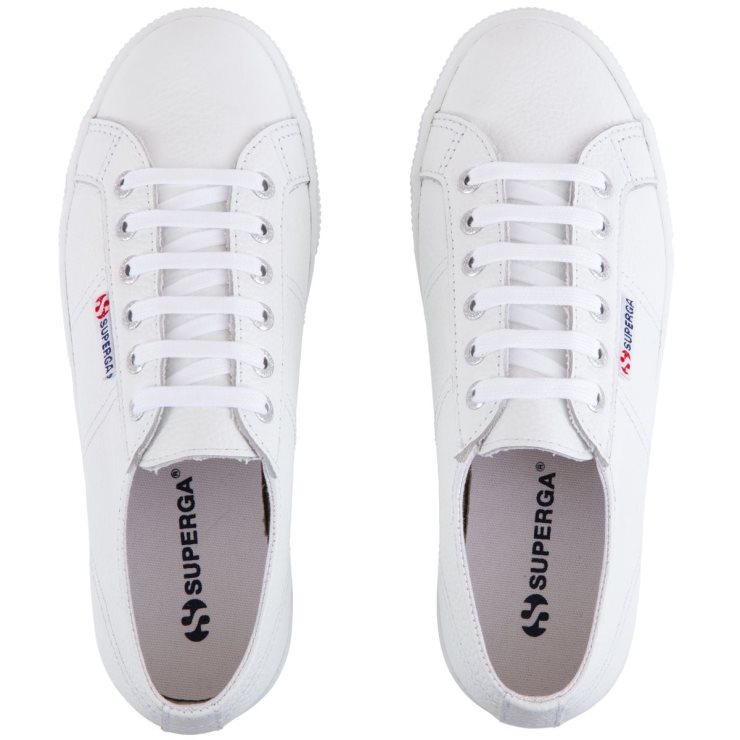 2790 Gewalktes Leder Weiß Superga