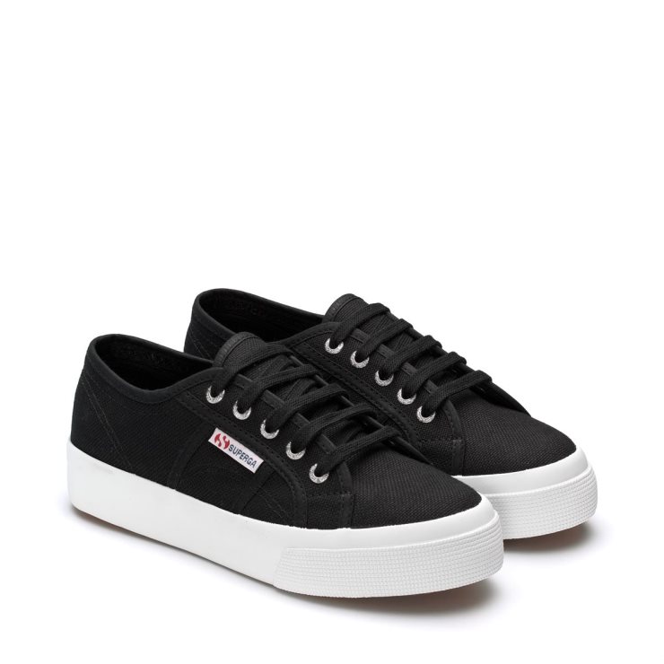Superga 2730 Cotu Schwarz Weiß