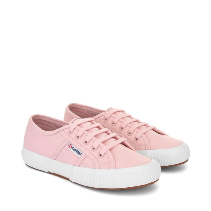 Superga 2750 Veganes Kunstleder Rosa Weiß