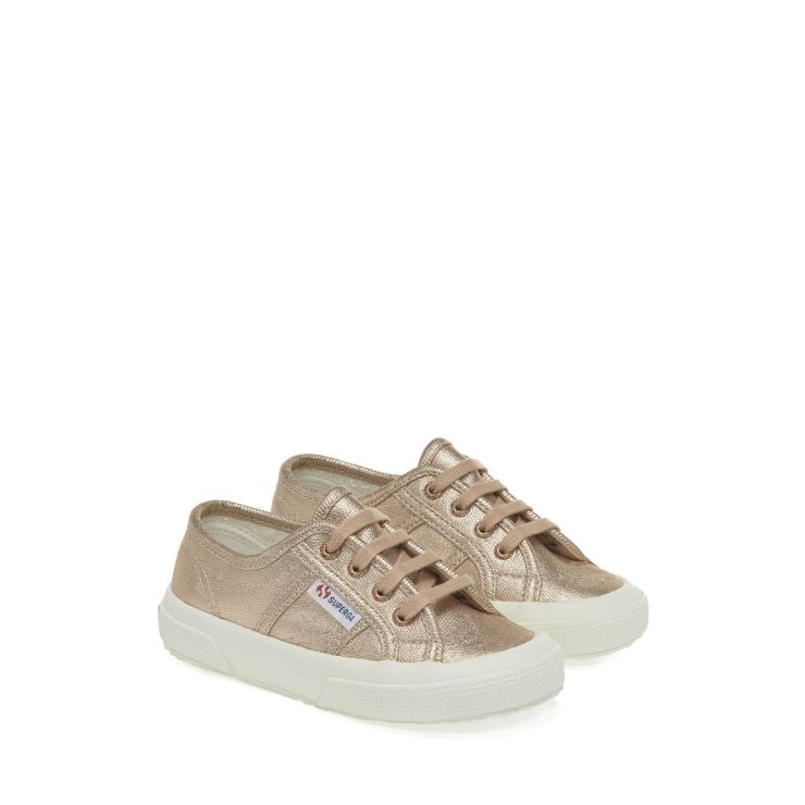 Superga 2750 Kids Metallic Canvas Pink Haut Matt