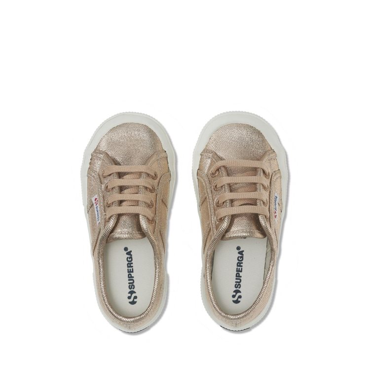 Superga 2750 Kids Metallic Canvas Pink Haut Matt