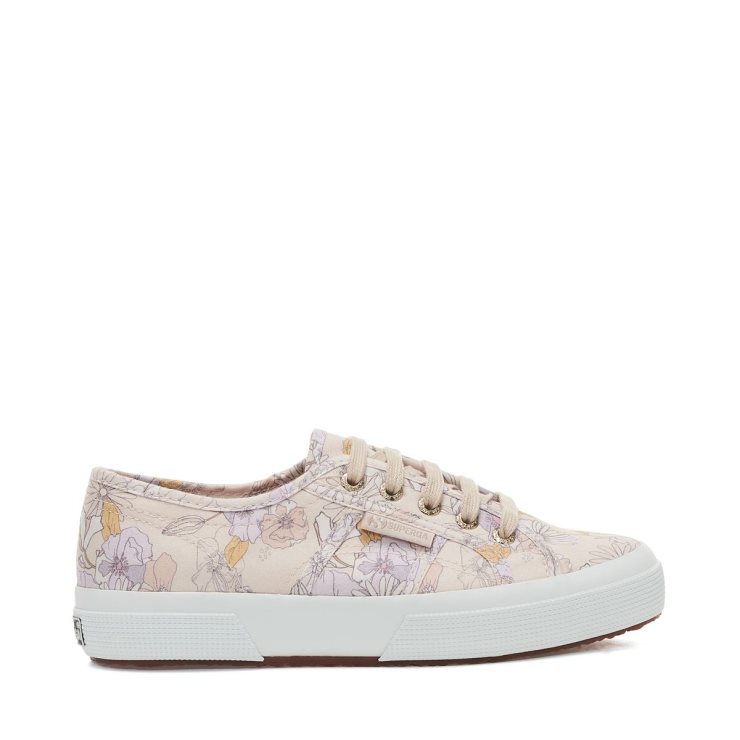 Superga 2750 Blumendruck Pfirsich Lilla-Orange Blumen