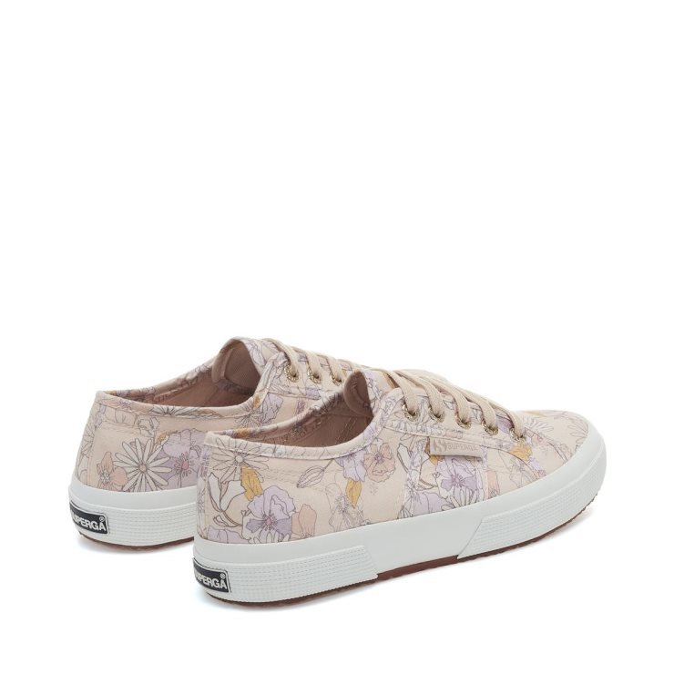 Superga 2750 Blumendruck Pfirsich Lilla-Orange Blumen
