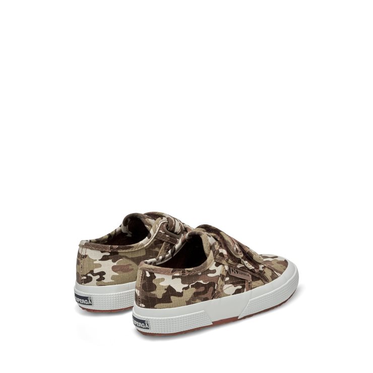Superga 2750 Kids Straps Camo Ripstop Beige Raw Camouflage