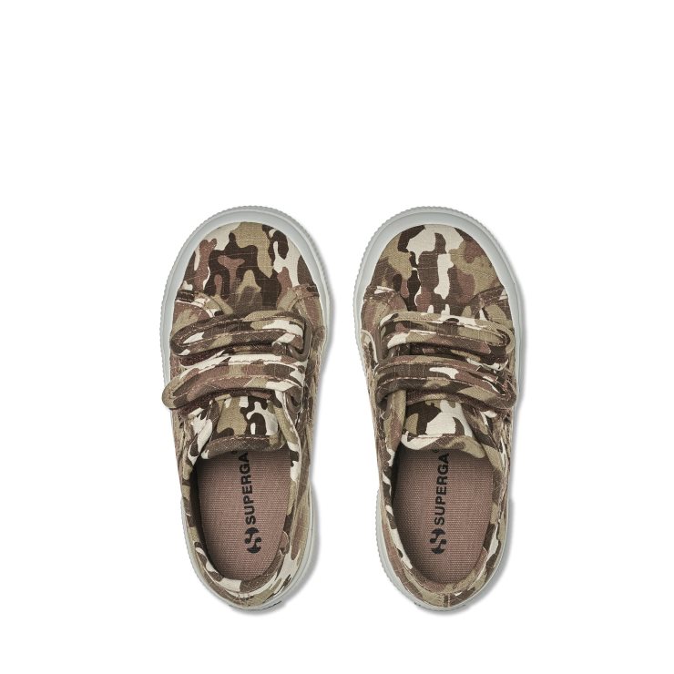 Superga 2750 Kids Straps Camo Ripstop Beige Raw Camouflage