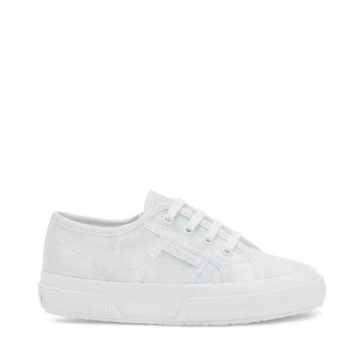 Superga 2750 Kids Clouds Drucken Weiß-hellblaue Wolken