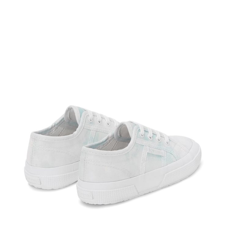Superga 2750 Kids Clouds Drucken Weiß-hellblaue Wolken