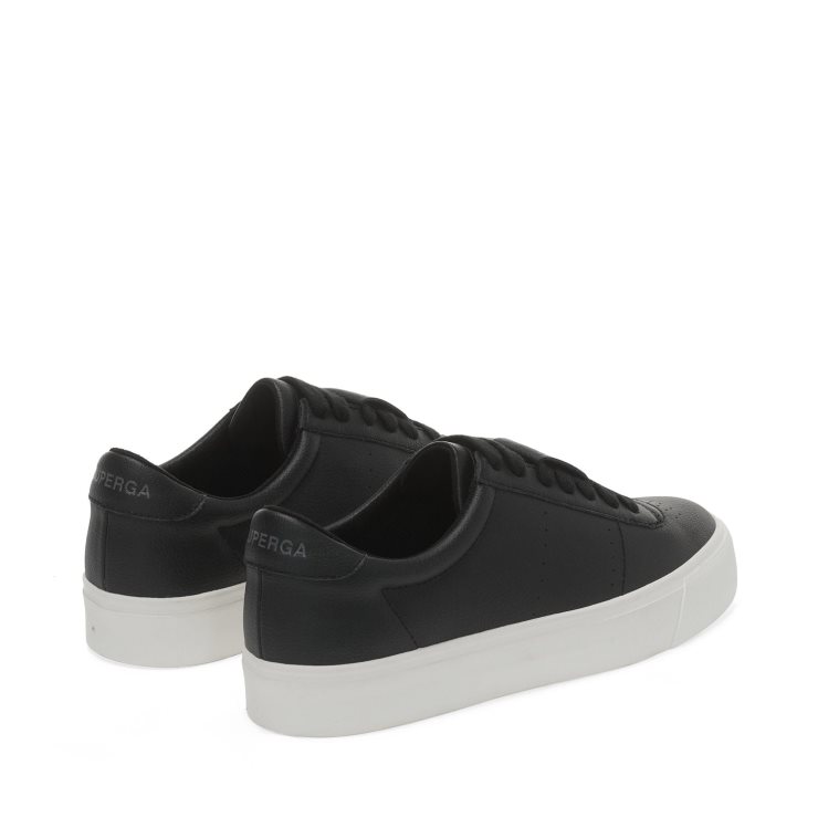 Superga 4834 Club S Up Traubenbasiertes Fau Schwarz-weiß