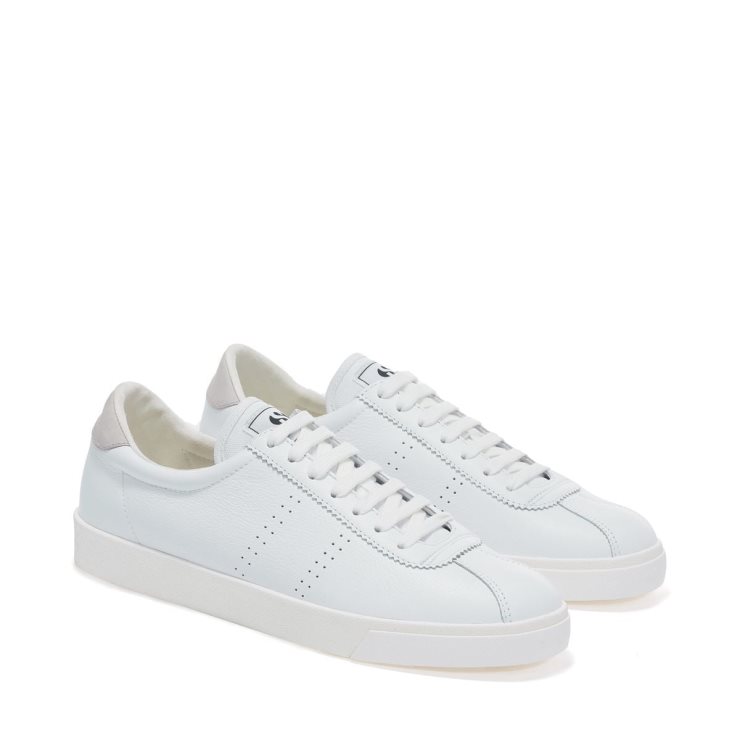 Superga 2843 Club S Comfort Leder Weiß-grau Colomba