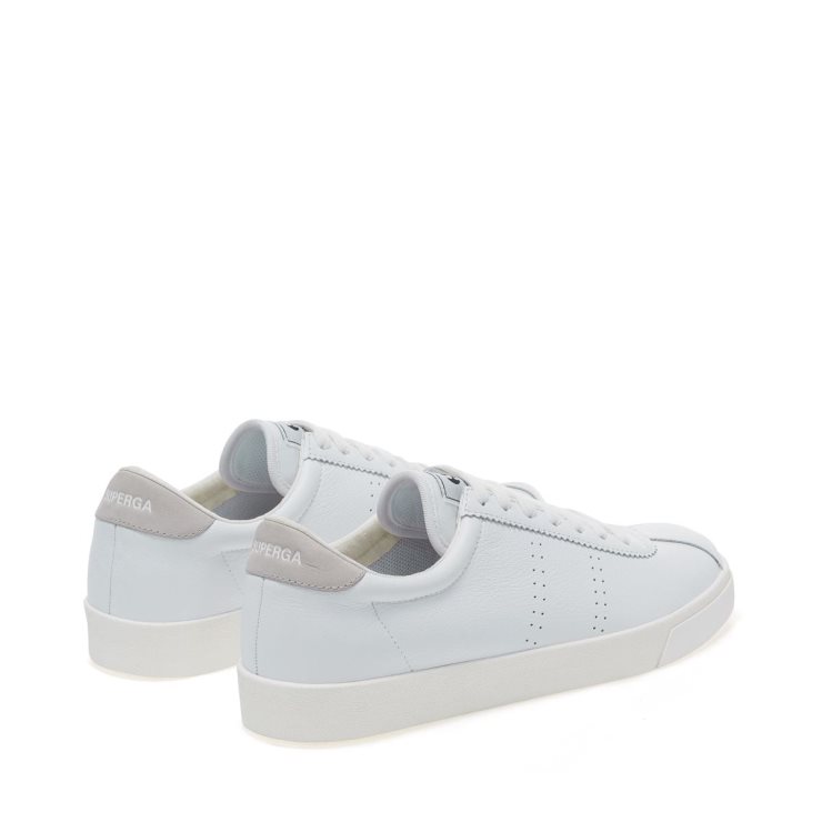 Superga 2843 Club S Comfort Leder Weiß-grau Colomba