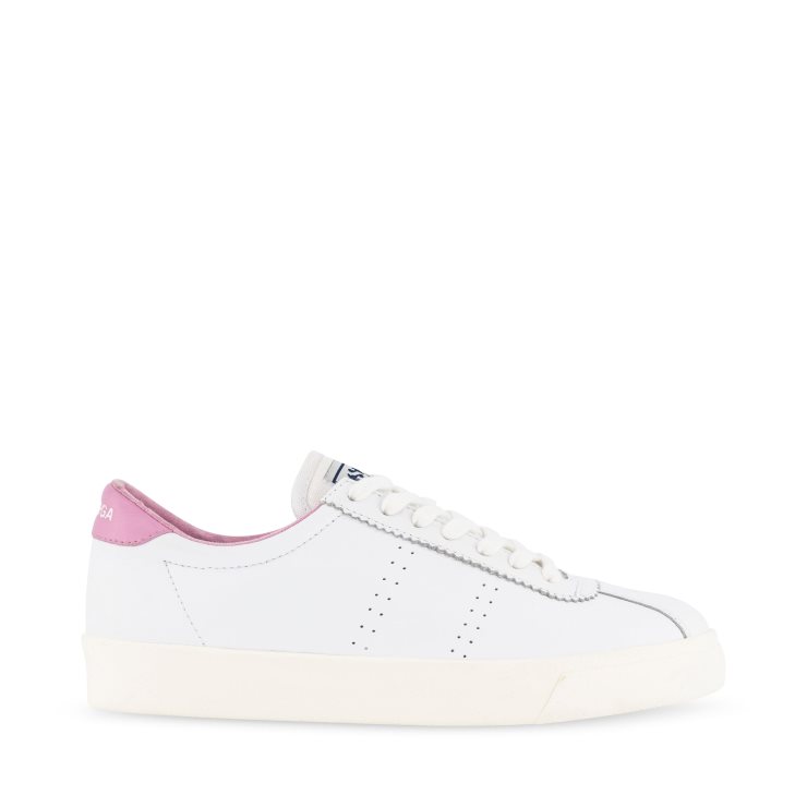 Superga 2843 Club S Komfortleder Weiß-rosa Mauve