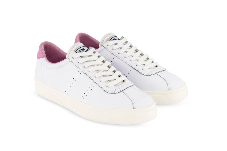 Superga 2843 Club S Komfortleder Weiß-rosa Mauve