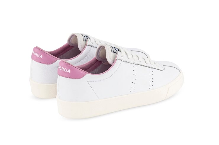 Superga 2843 Club S Komfortleder Weiß-rosa Mauve
