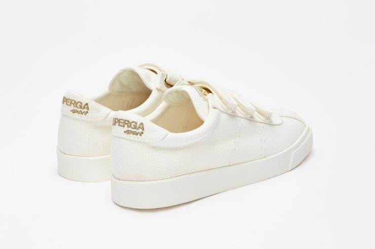 Superga 2843 Club S 3straps Baumwolle Weiß-gold-weiß Av
