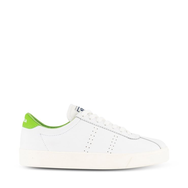 Superga 2843 Club S Comfort Leder Weiß Grün Flash