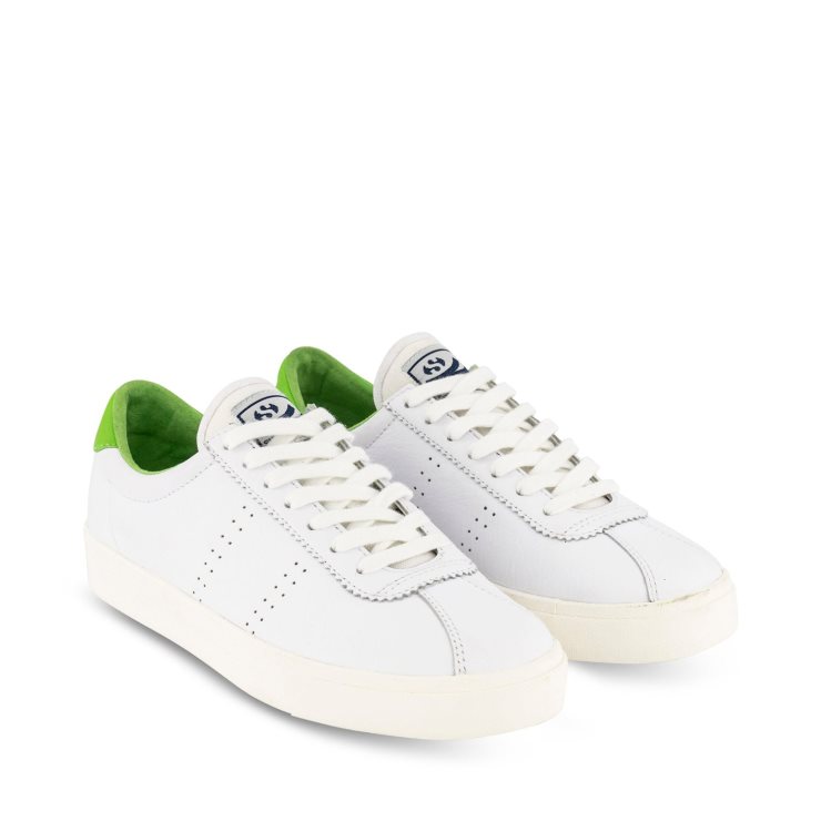 Superga 2843 Club S Comfort Leder Weiß Grün Flash