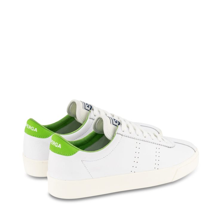 Superga 2843 Club S Comfort Leder Weiß Grün Flash