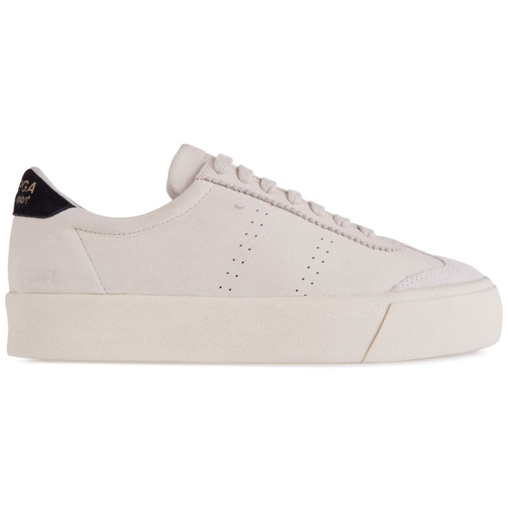 Superga 2902 Club 3 Cap Getrommeltes Wildleder Beige Gesso-schwarz