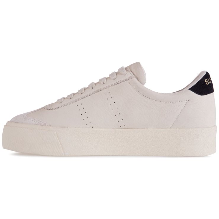 Superga 2902 Club 3 Cap Getrommeltes Wildleder Beige Gesso-schwarz