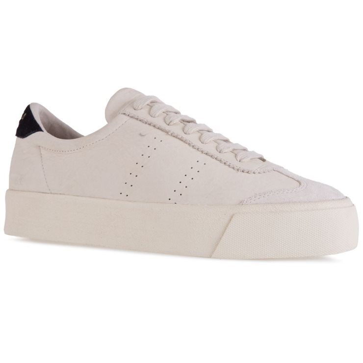 Superga 2902 Club 3 Cap Getrommeltes Wildleder Beige Gesso-schwarz
